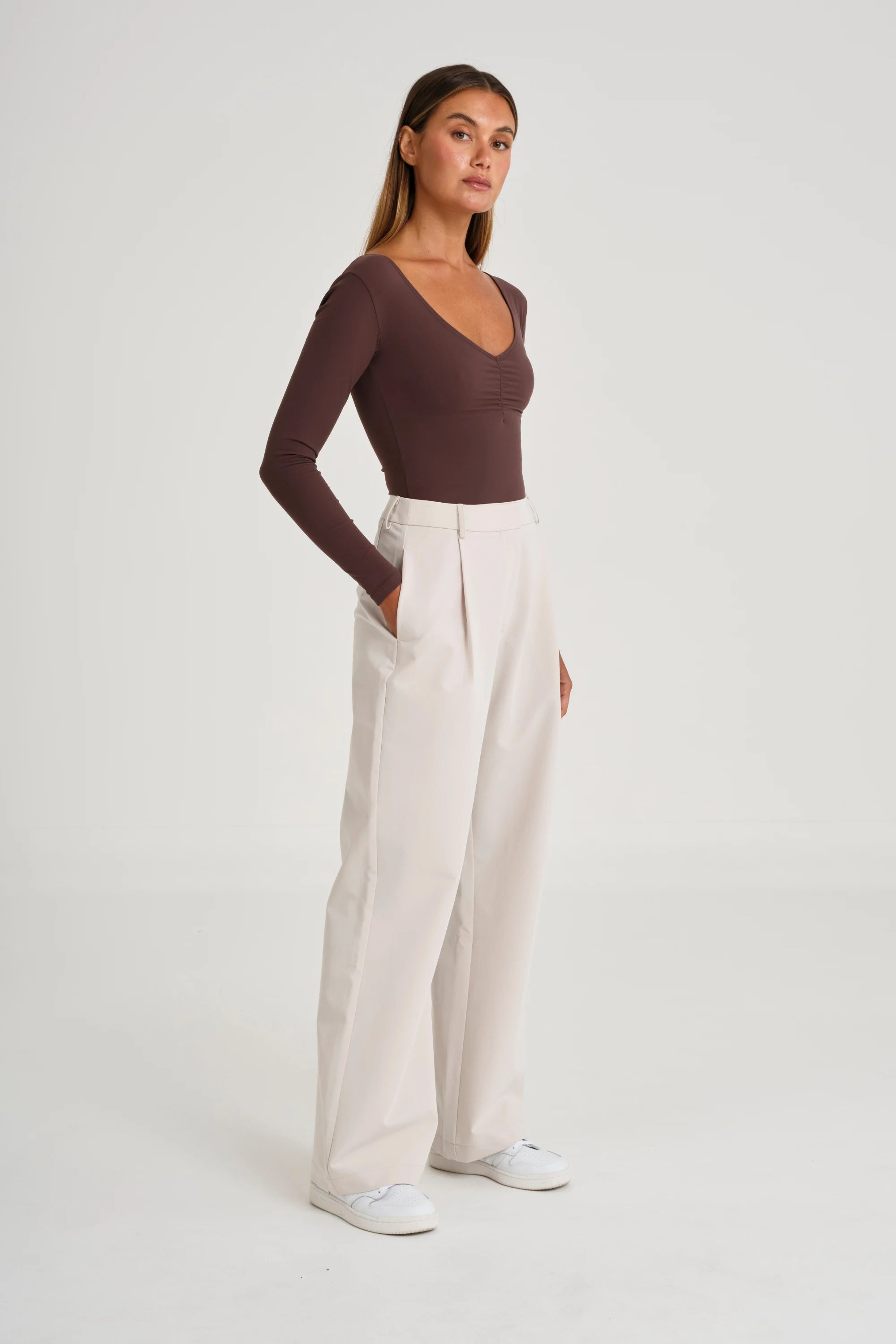 Pin Tuck Longline Pant