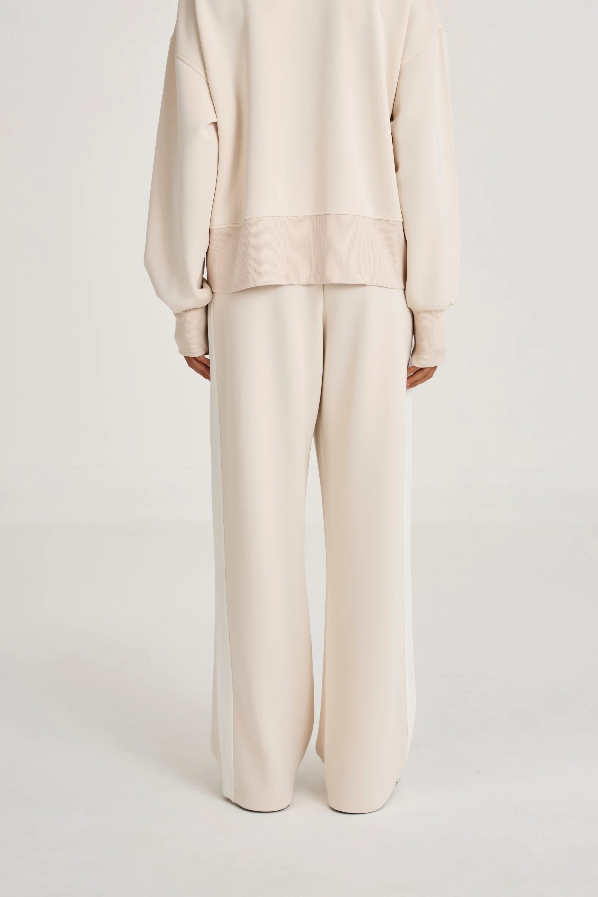 Soft Luxury Contrast Wide Leg Track Pant