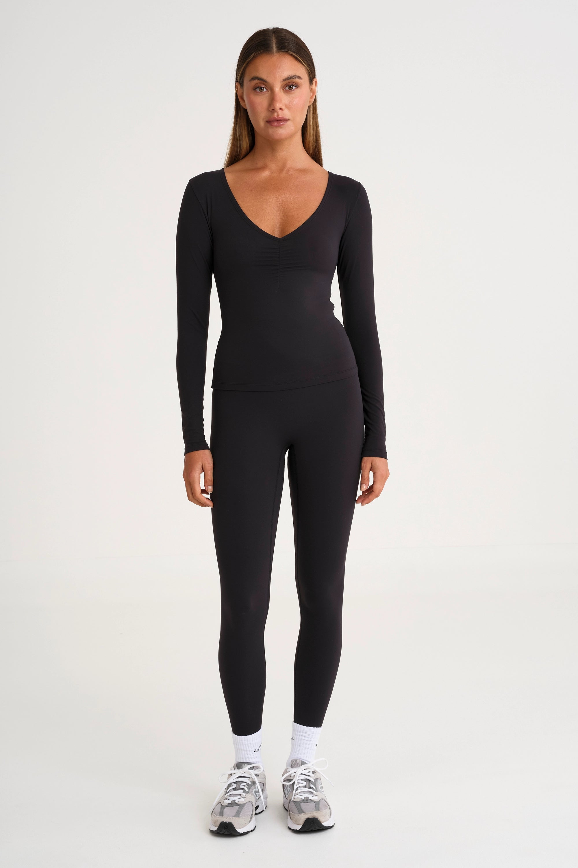 ALLFENIX CloudCore Lite Ruched V-Neck Long Sleeve