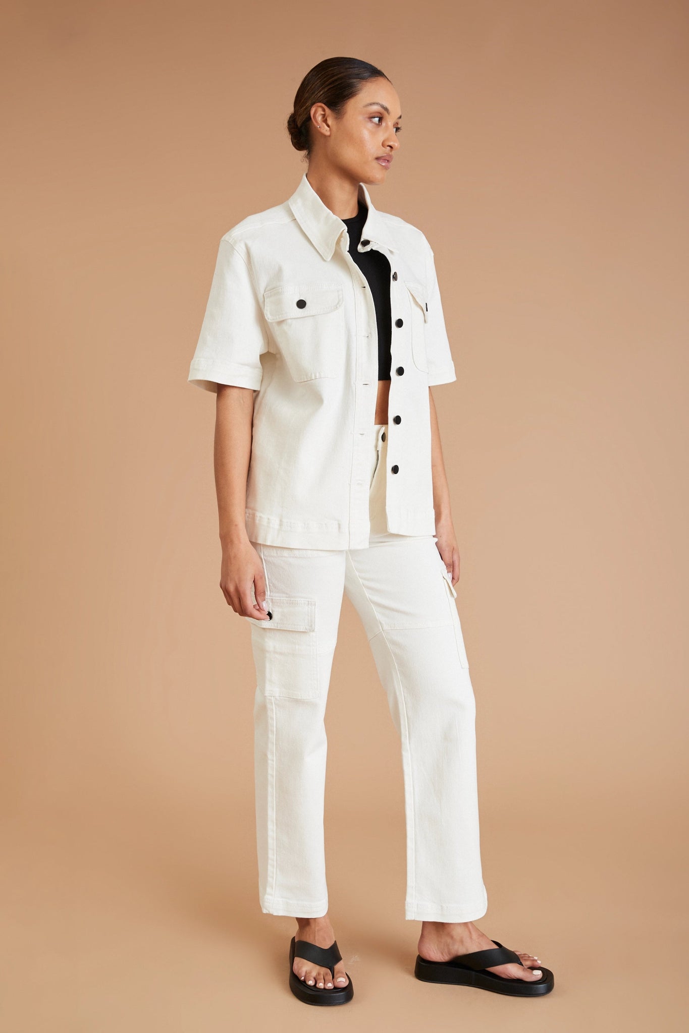 AF Denim Utility Shirt (White) - All Fenix