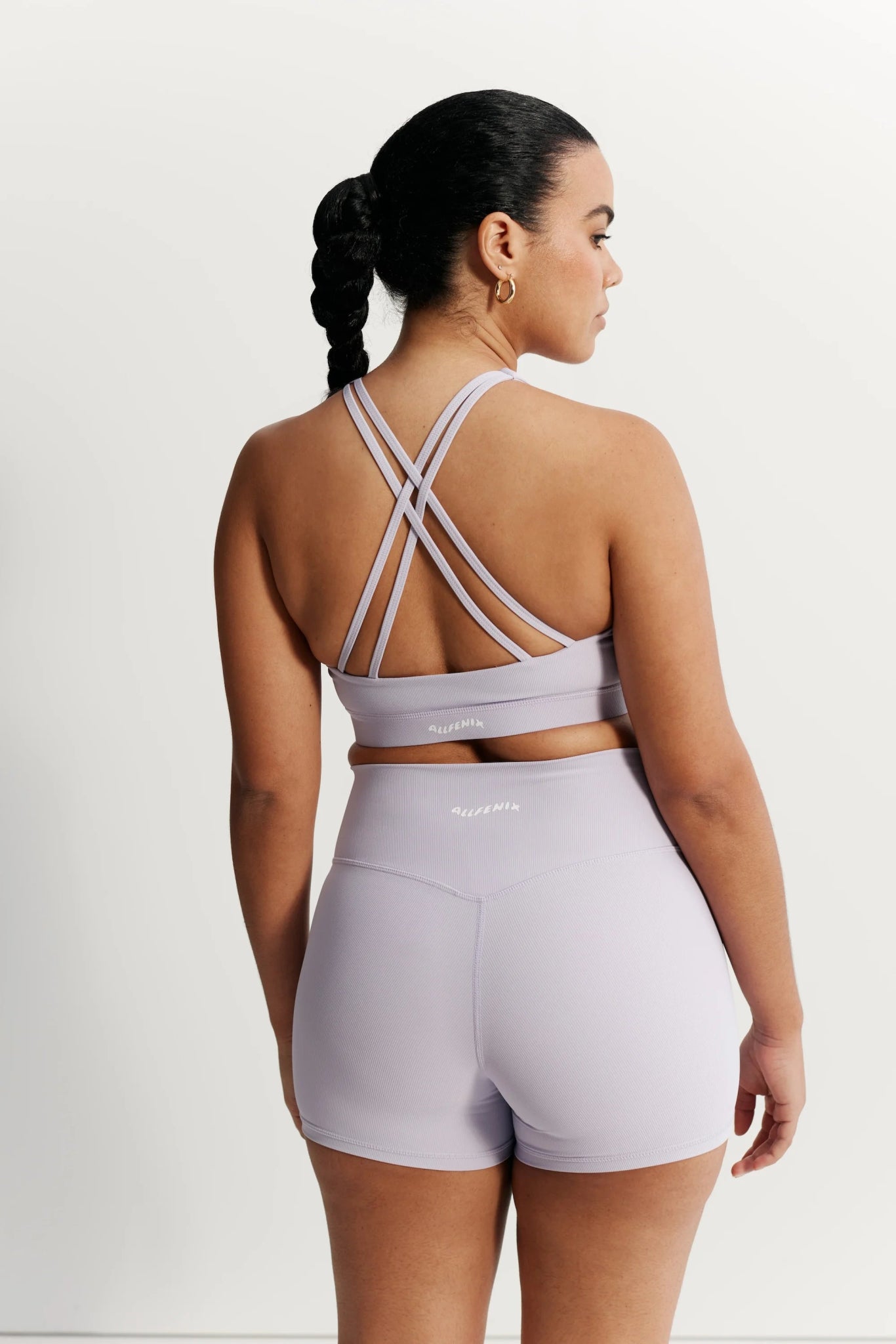 Eco Rib Cross Back Sports Bra (Lilac) - All Fenix