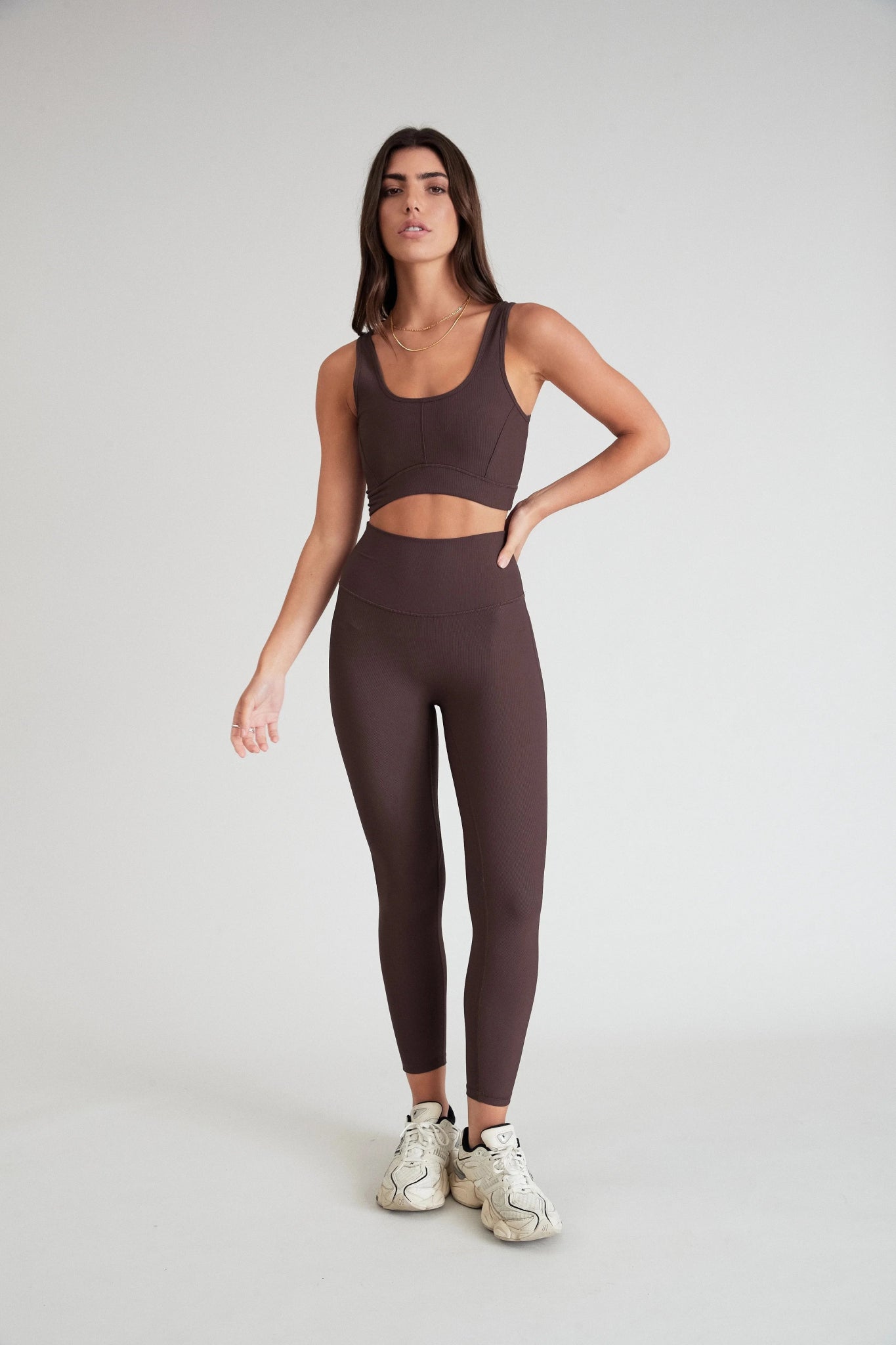 Eco Rib 7/8 Leggings (Espresso) - All Fenix