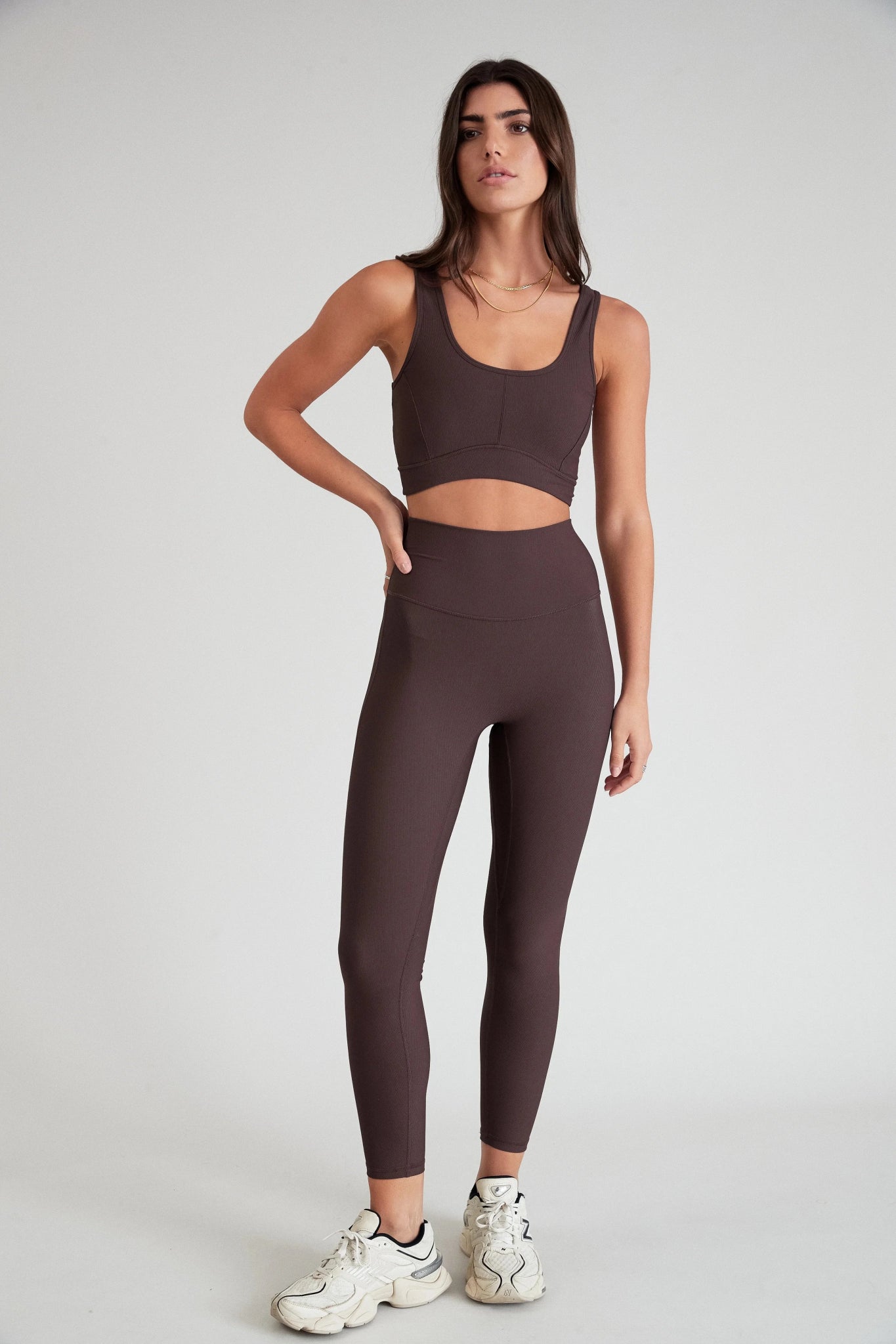 Eco Rib 7/8 Leggings (Espresso) - All Fenix