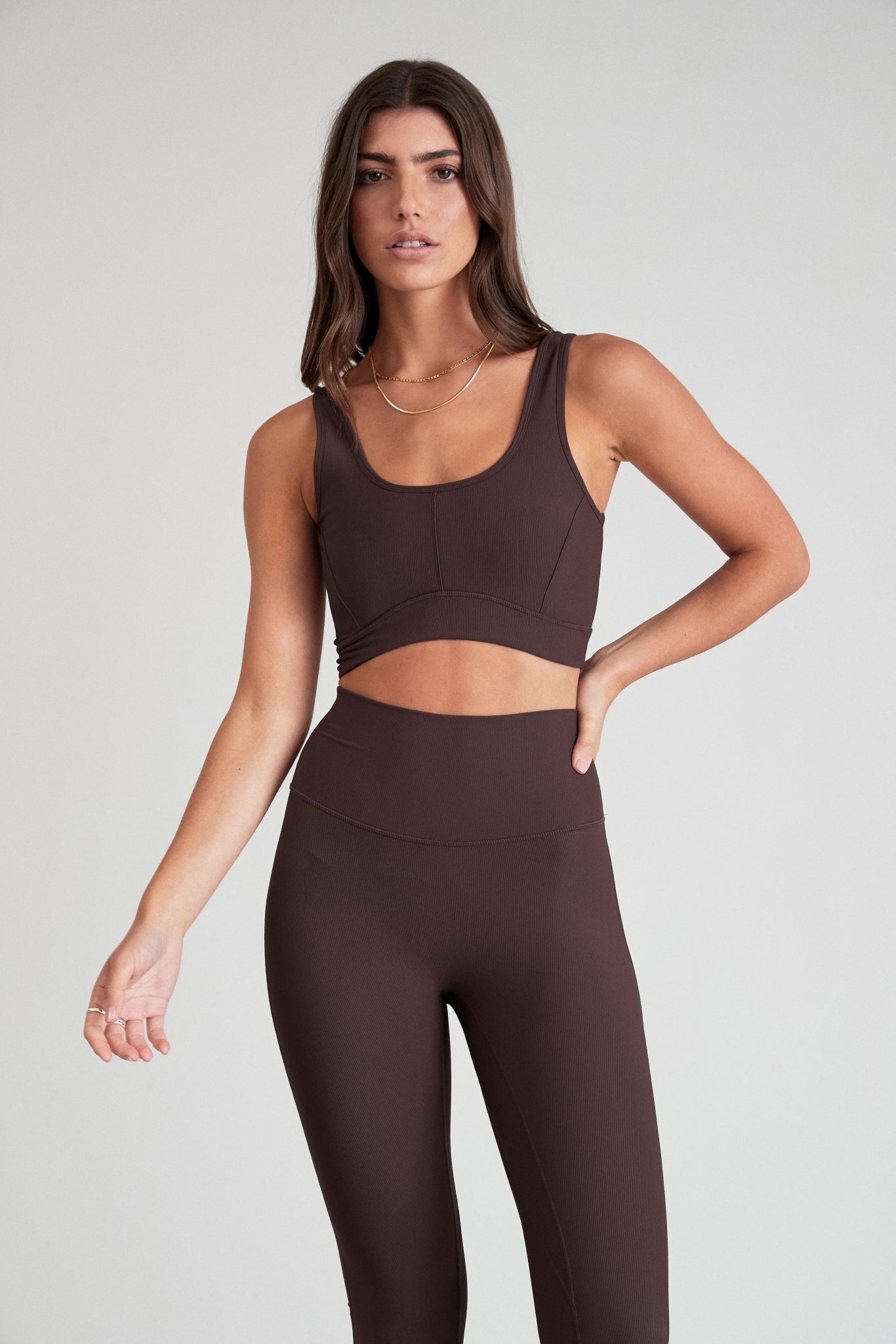 Eco Rib Contour Sports Bra (Espresso) - All Fenix