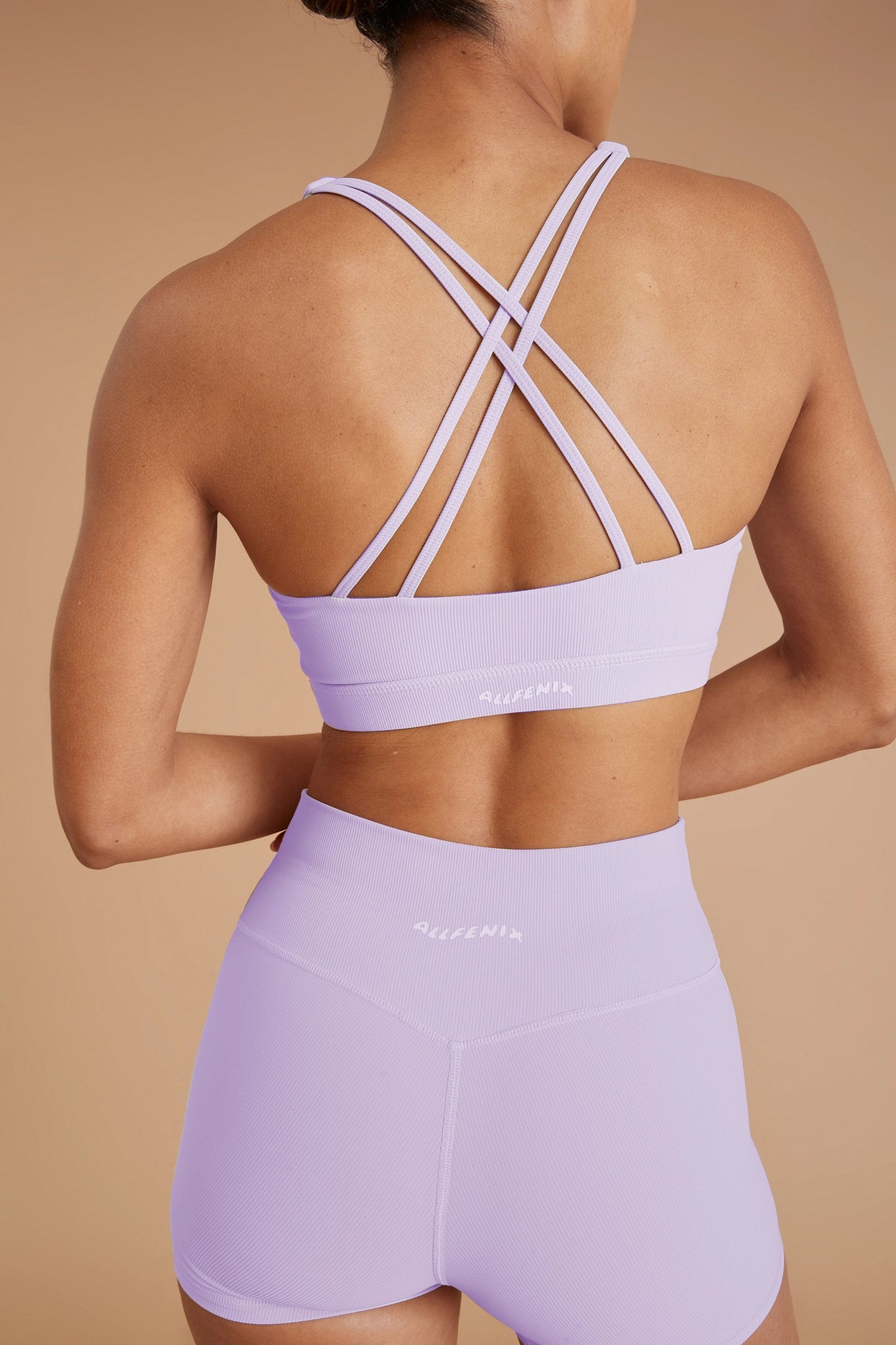 Eco Rib Cross Back Sports Bra (Lilac) - All Fenix