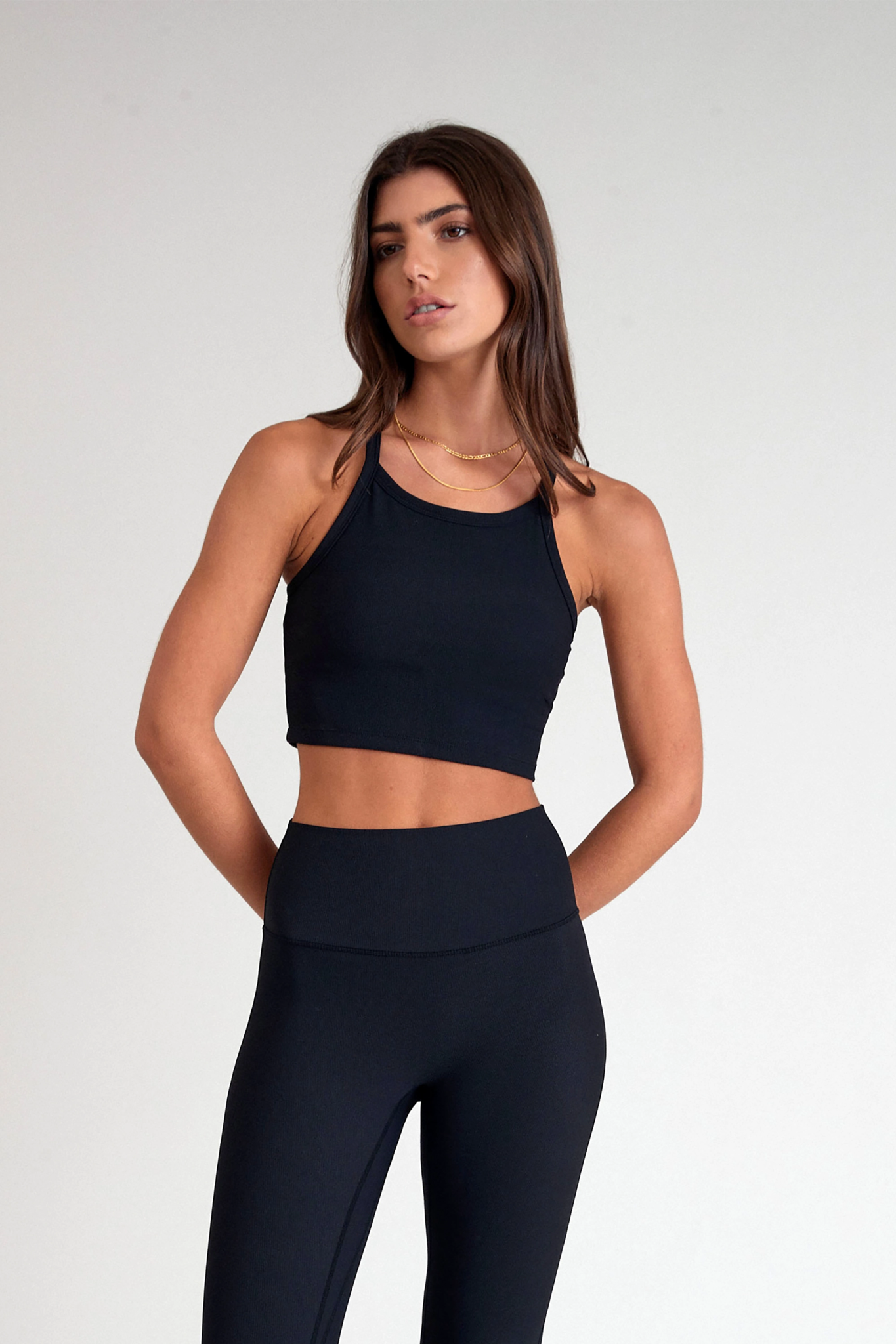 Eco Rib Strap Racer Crop (Black) - All Fenix