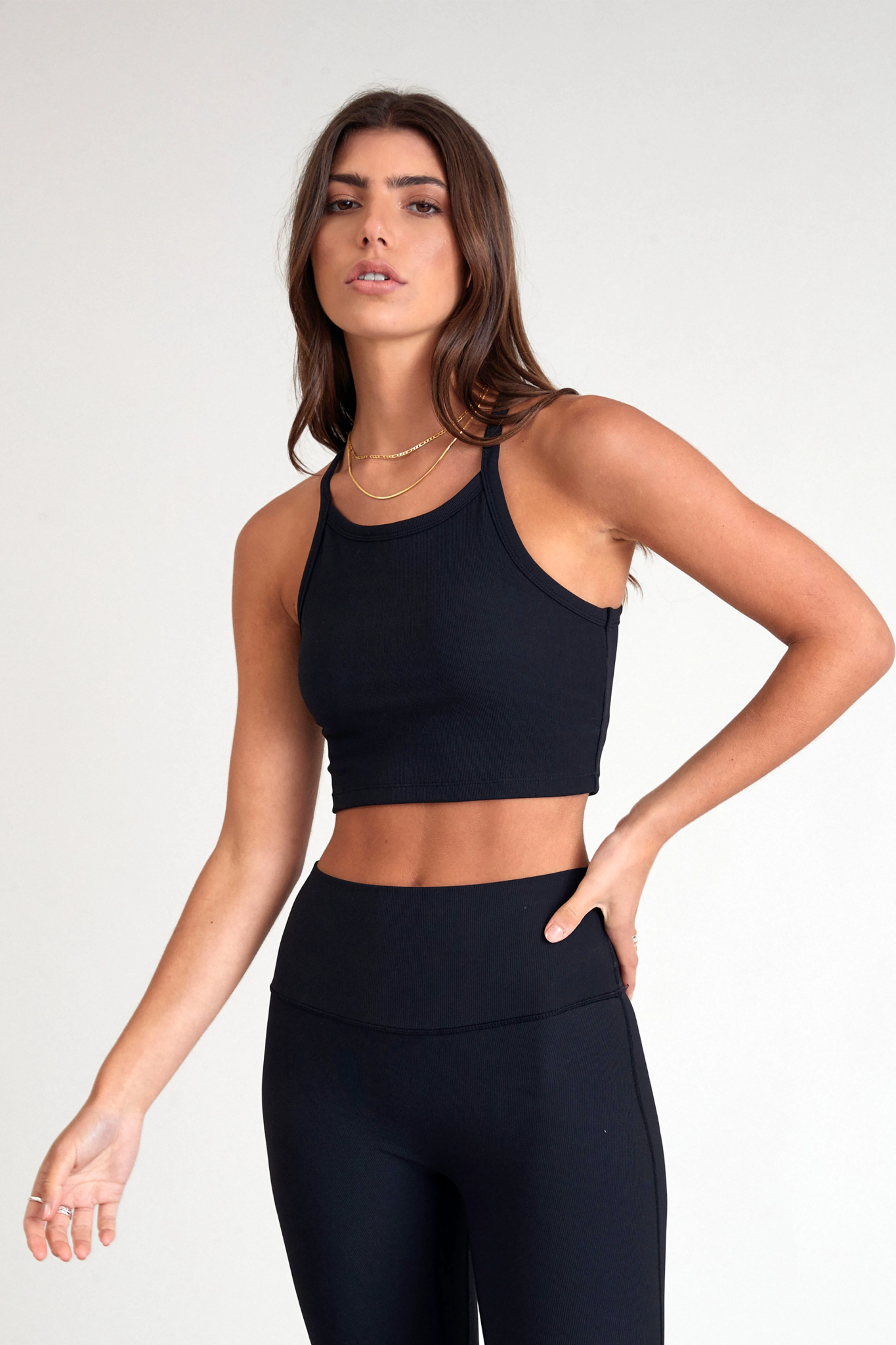 Eco Rib Strap Racer Crop (Black) - All Fenix