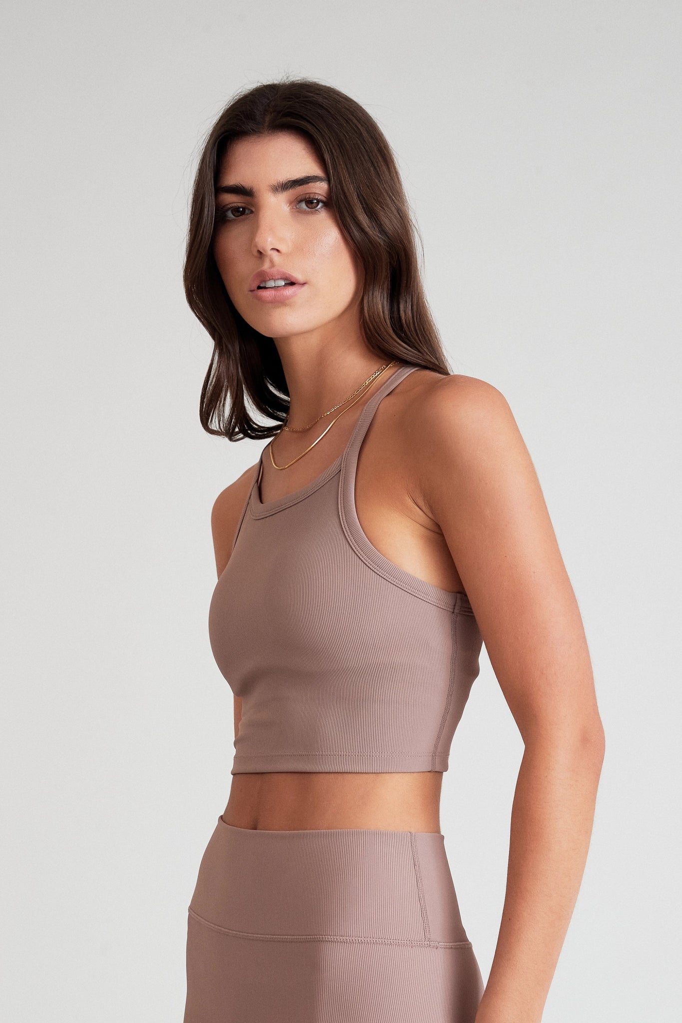 Eco Rib Strap Racer Crop (Latte) - All Fenix