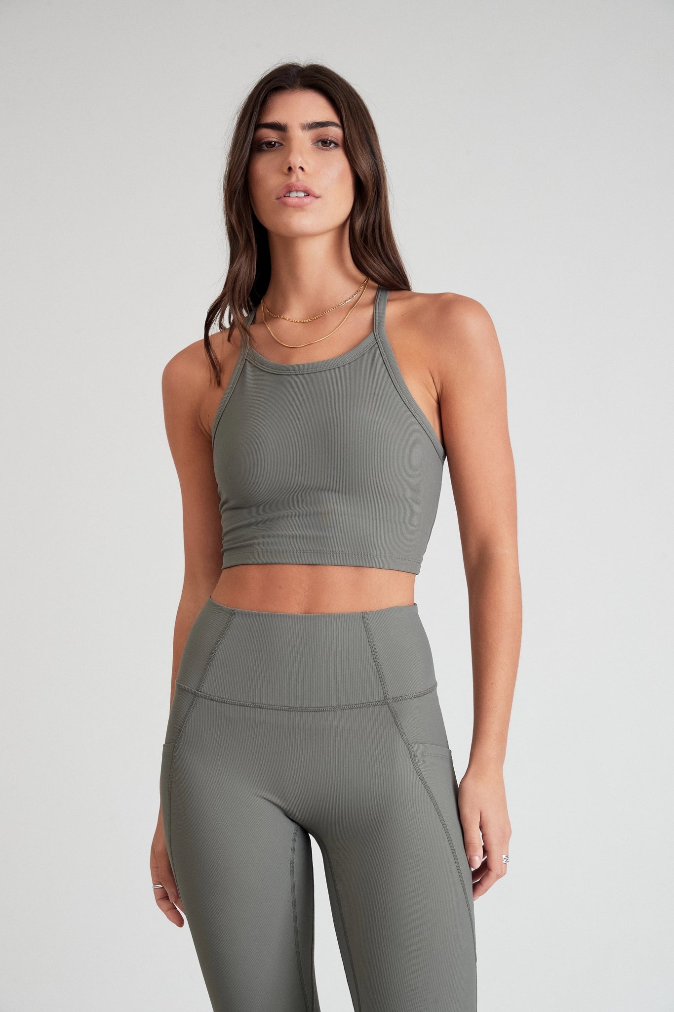 Eco Rib Strap Racer Crop (Olive) - All Fenix