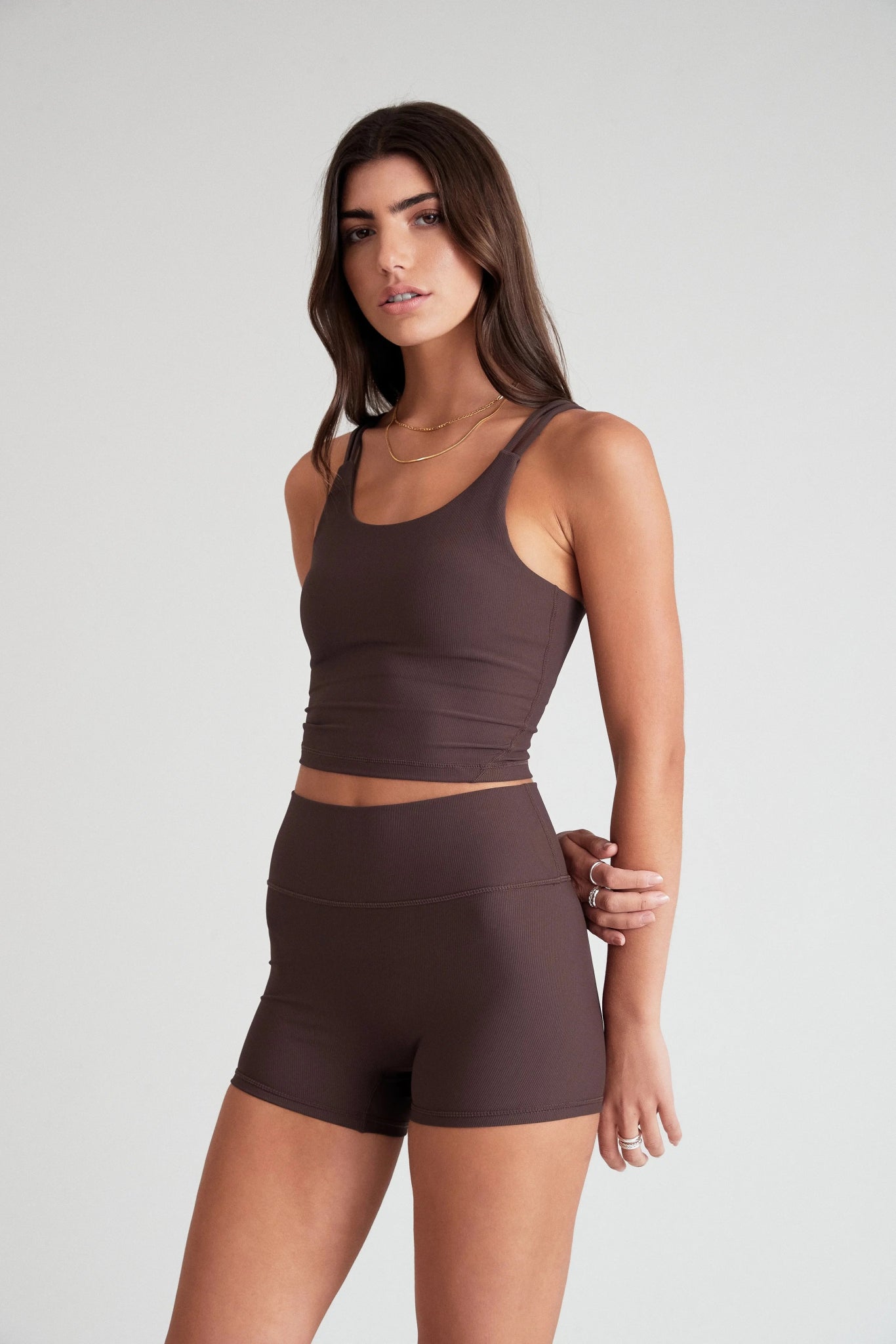 Eco Rib Strappy Crop (Espresso) - All Fenix