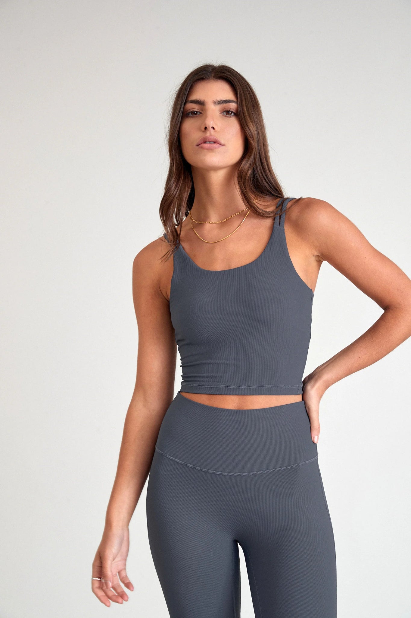 Eco Rib Strappy Crop (Steel) - All Fenix