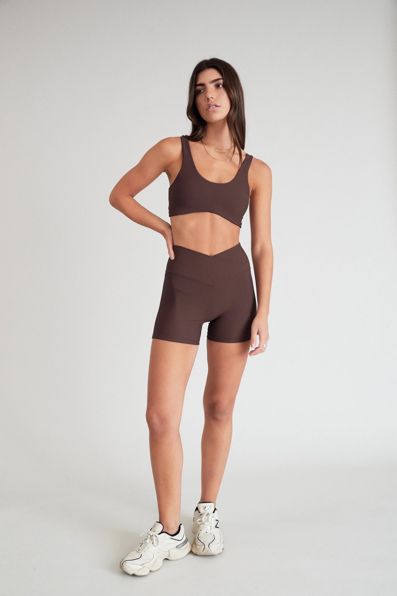 Eco Rib V-Waist 5" Bike Shorts (Espresso) - All Fenix