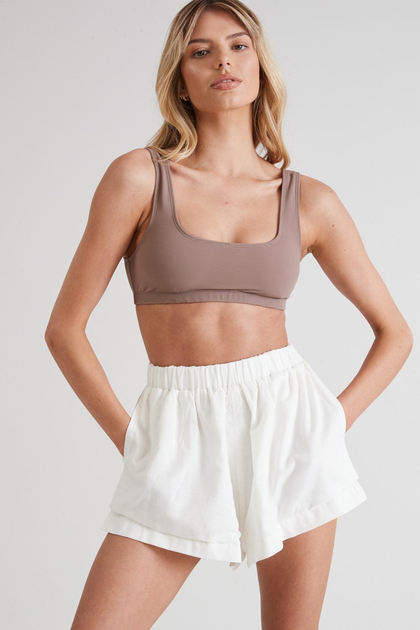 Monaco Linen Short (White) - All Fenix