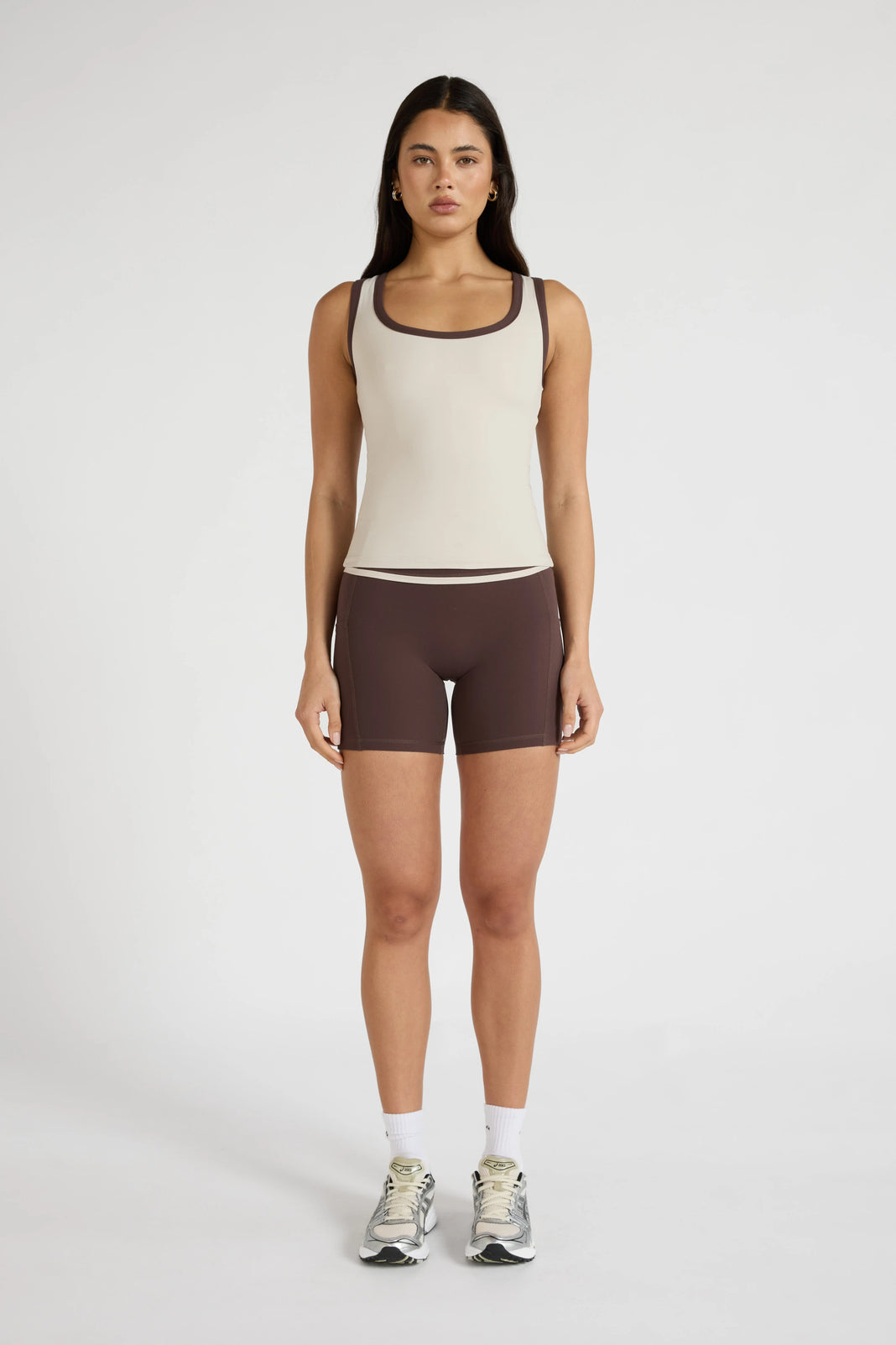 ALLFENIX CloudCore™ Contrast Bind Racer Tank - Stone