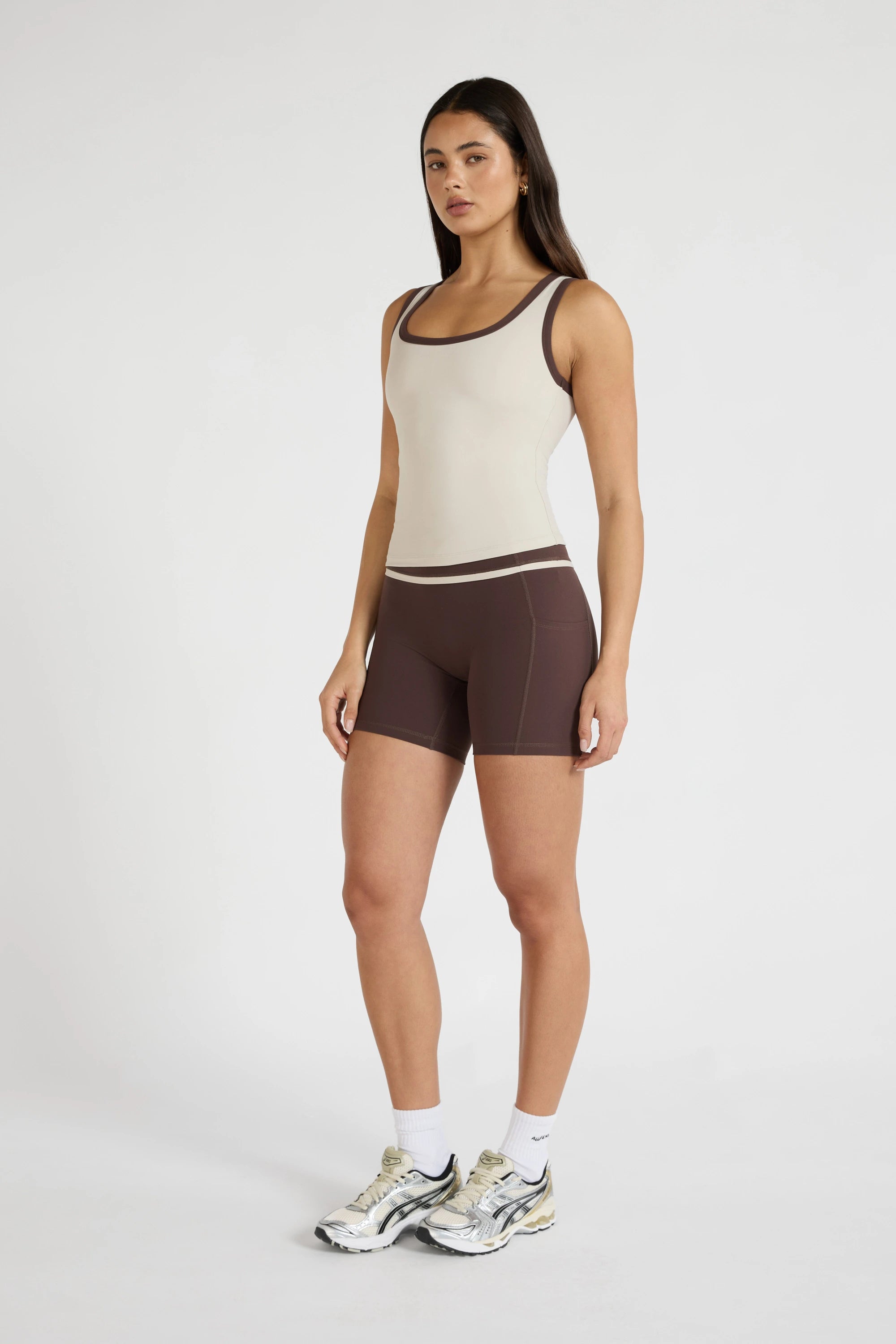 ALLFENIX CloudCore™ Contrast Bind Racer Tank - Stone