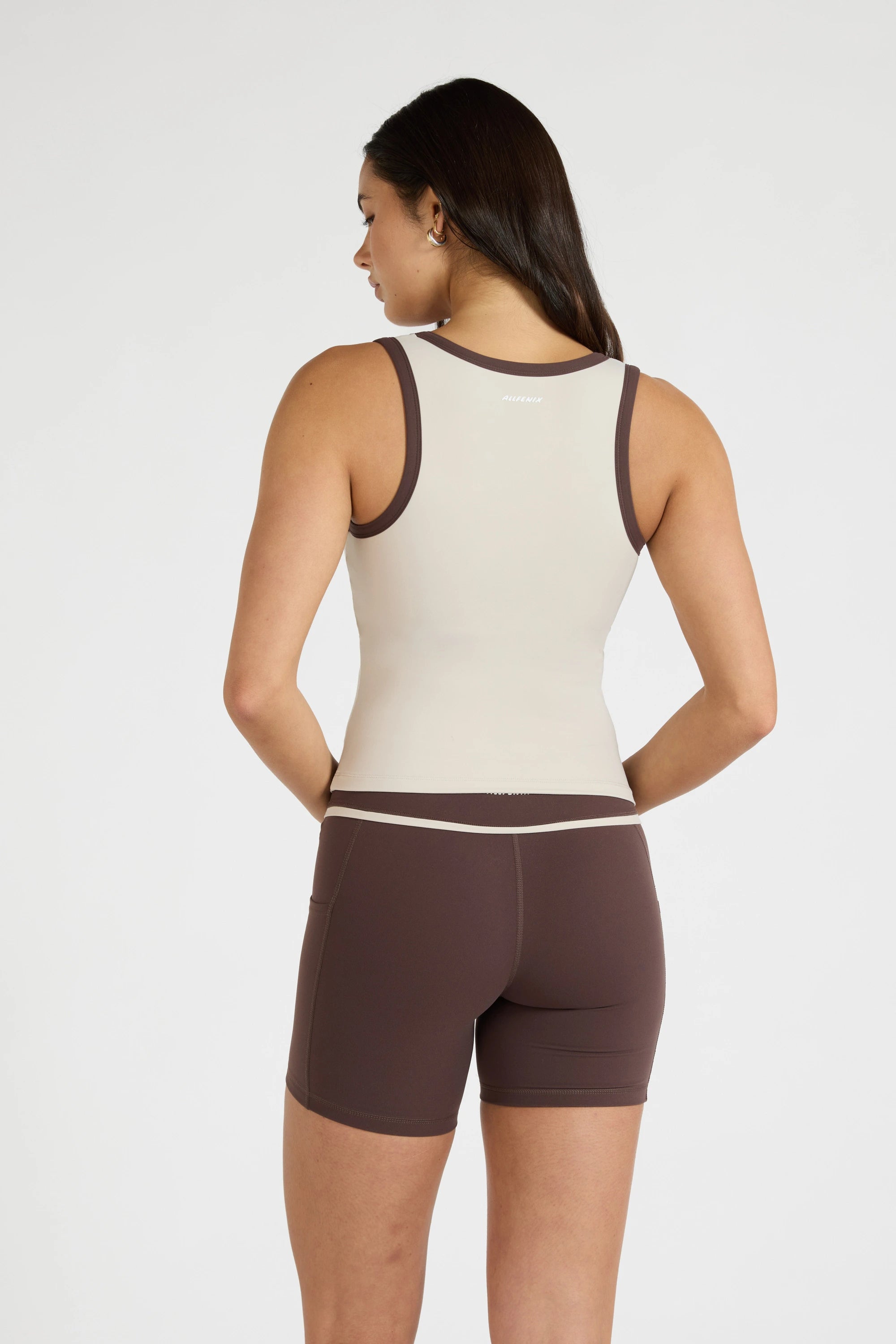 ALLFENIX CloudCore™ Contrast Bind Racer Tank - Stone