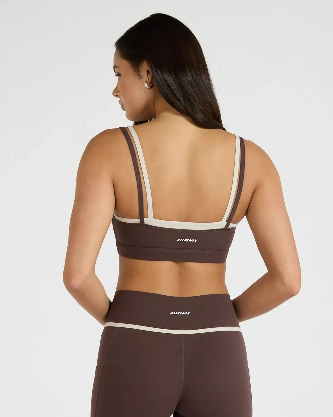 ALLFENIX CloudCore™ Double Layer Contrast Sports Bra - Espresso