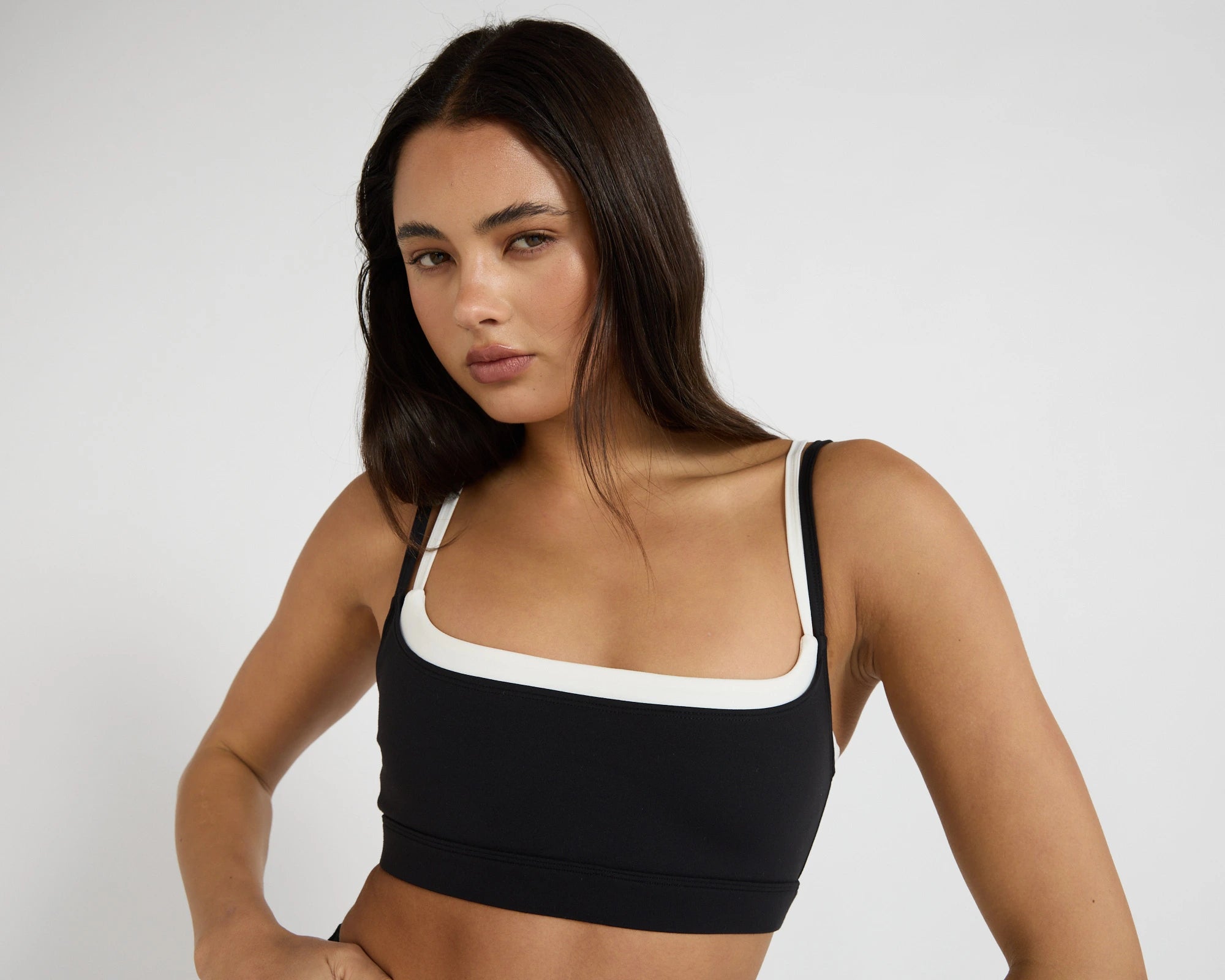 ALLFENIX CloudCore™ Double Layer Contrast Sports Bra - Black