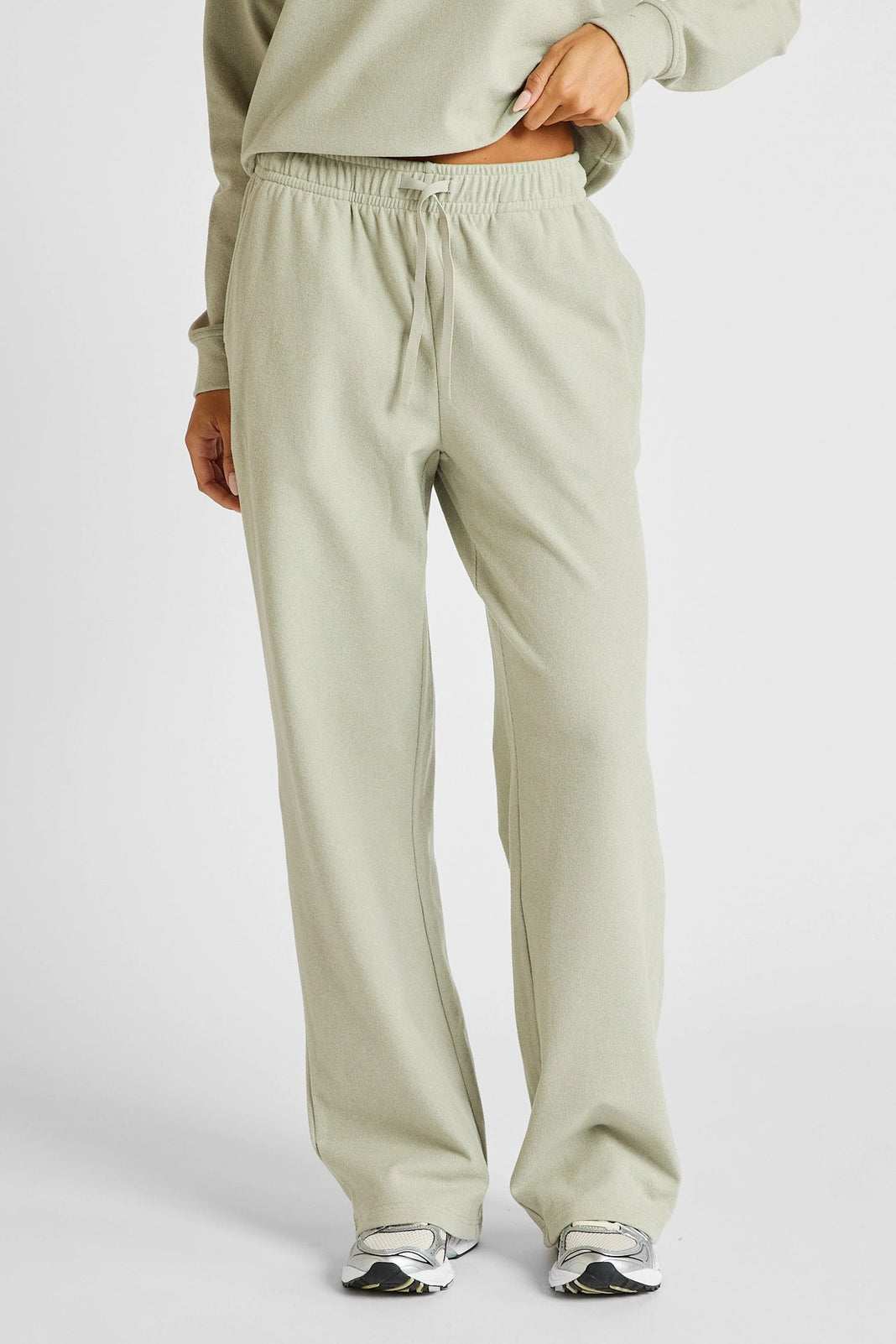 ALLFENIX Micro-Rib Wide Leg Trackpant in Seagrass