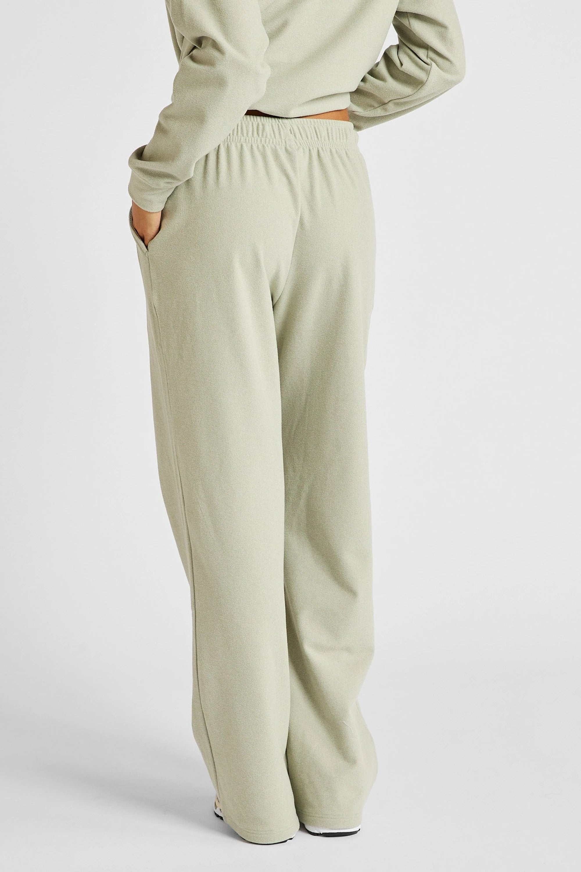 ALLFENIX Micro-Rib Wide Leg Trackpant in Seagrass, view 3