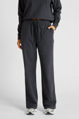 Micro-Rib Wide Leg Trackpant - Charcoal