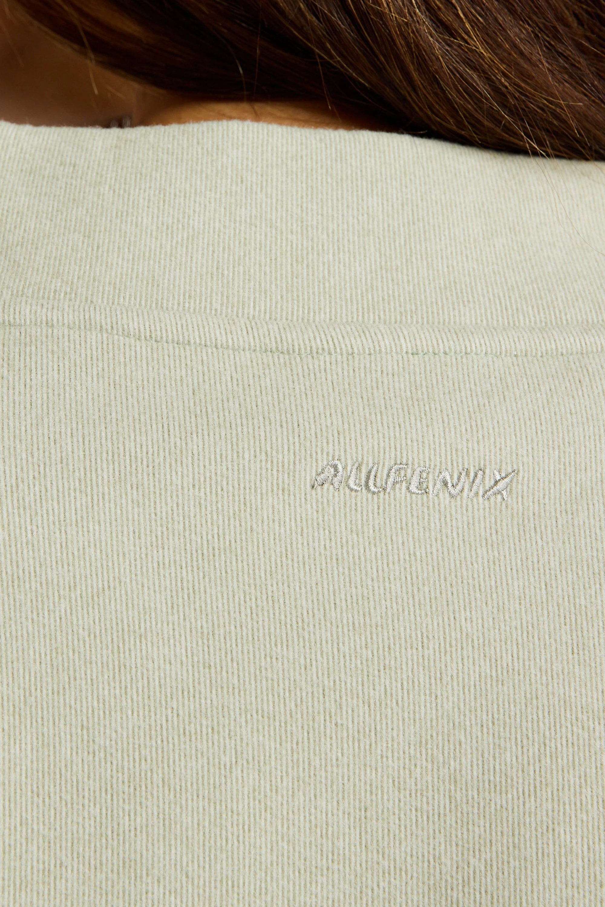 ALLFENIX Micro-Rib V-Neck Cropped Sweater in Seagrass, view 5
