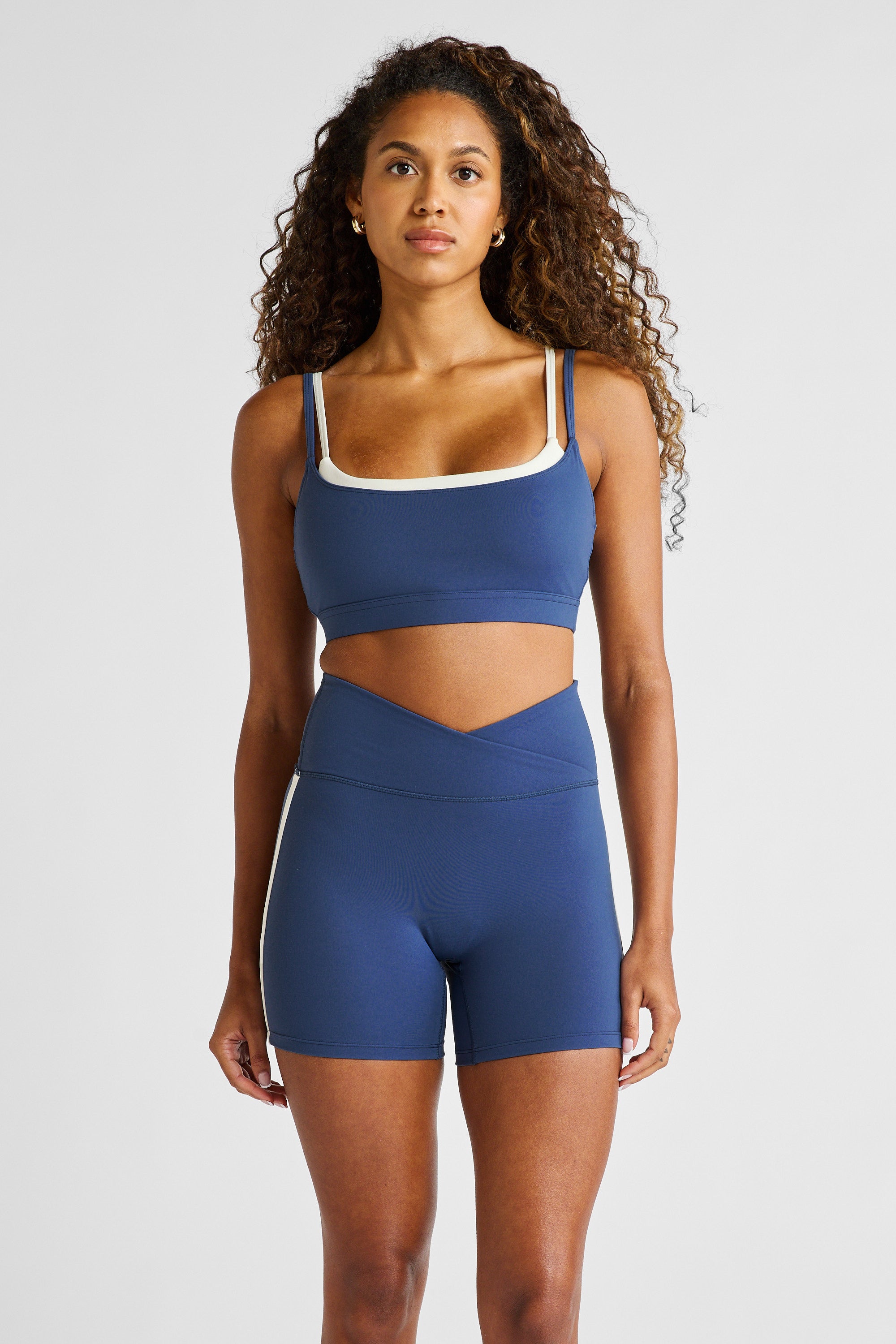 NEW ALLFENIX CloudCore™ Contrast Double Layer Sports Bra - Blue Indigo/Chalk