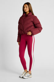 ALLFENIX Cropped Puffer Jacket - Burgundy