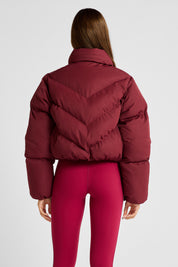 ALLFENIX Cropped Puffer Jacket - Burgundy