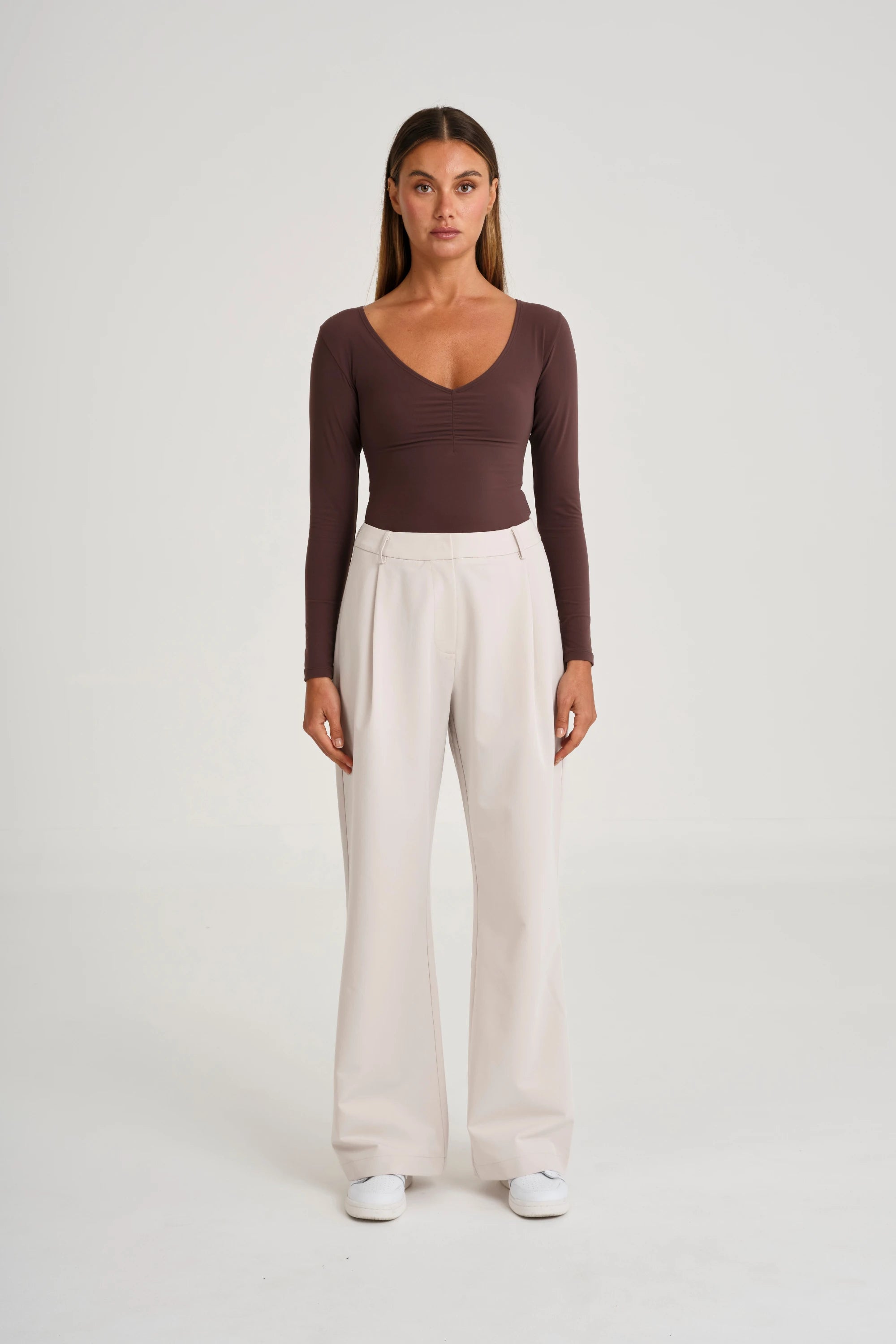 【2plan】Taliyah pin tuck banding slacks Early linen pintuck banding slacks - 2PLAN | 60% - Asian