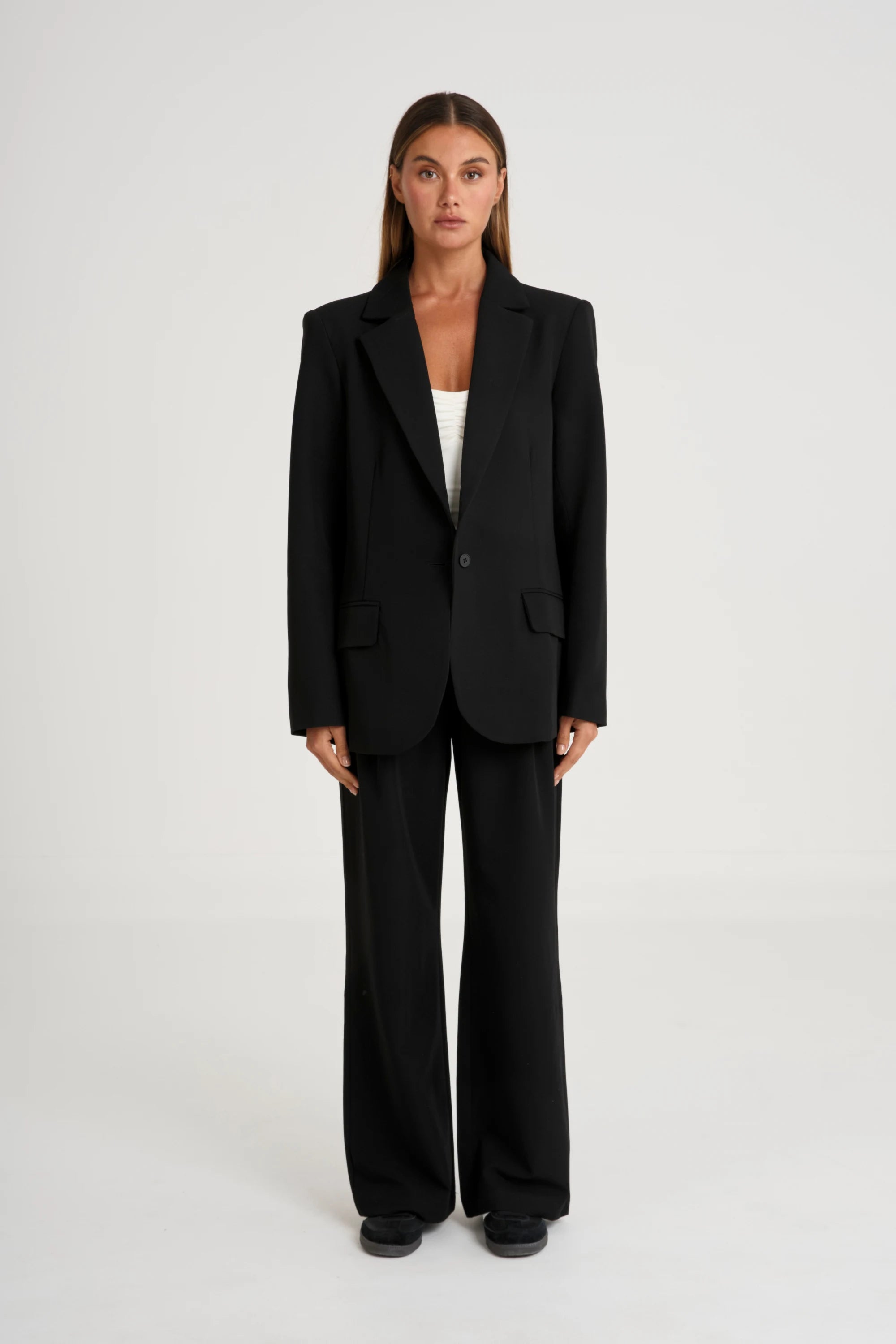 アウターその他 Palm Angels Black Polyester Blend Boyfriend Blazer Palm Angels single-breasted Twill Blazer | Black | FARFETCH TR