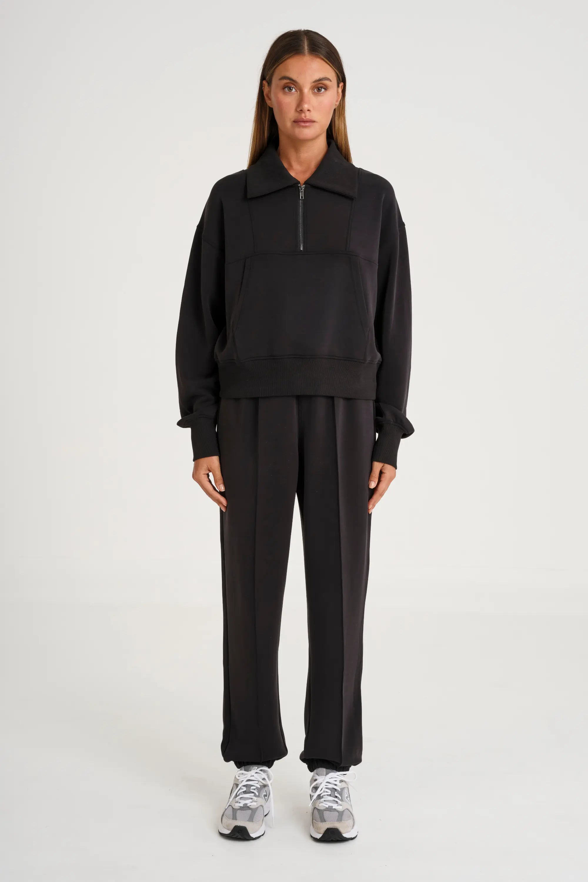 Soft Luxury Cuffed Track Pant - Black