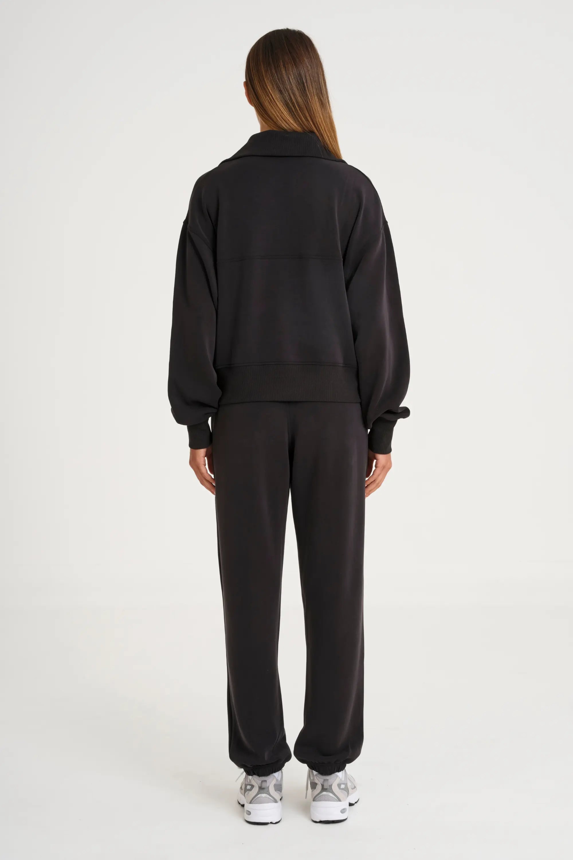 Soft Luxury Cuffed Track Pant - Black