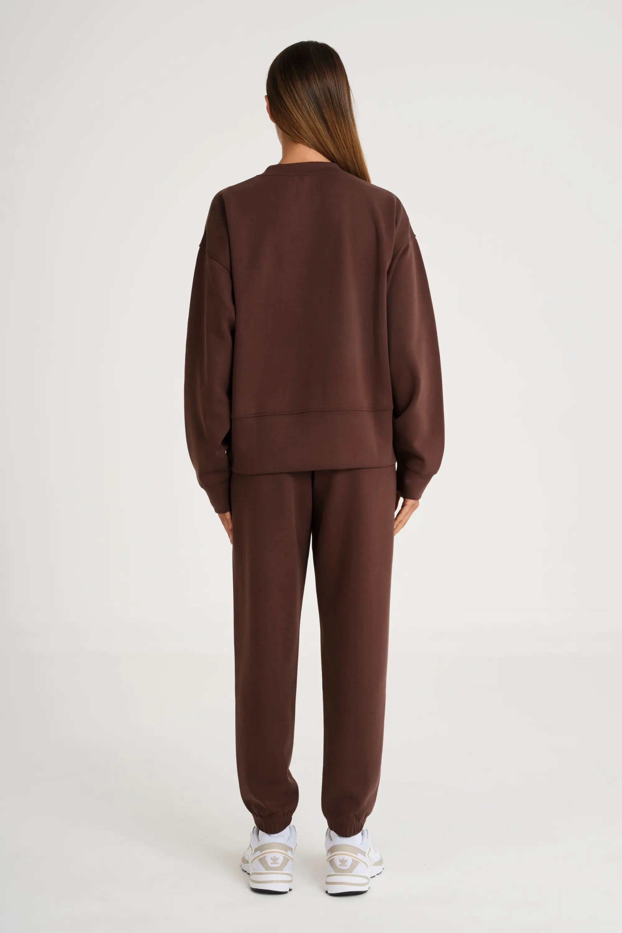 Soft Luxury Cuffed Track Pant - Espresso