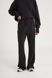 Soft Luxury Contrast Wide Leg Track Pant