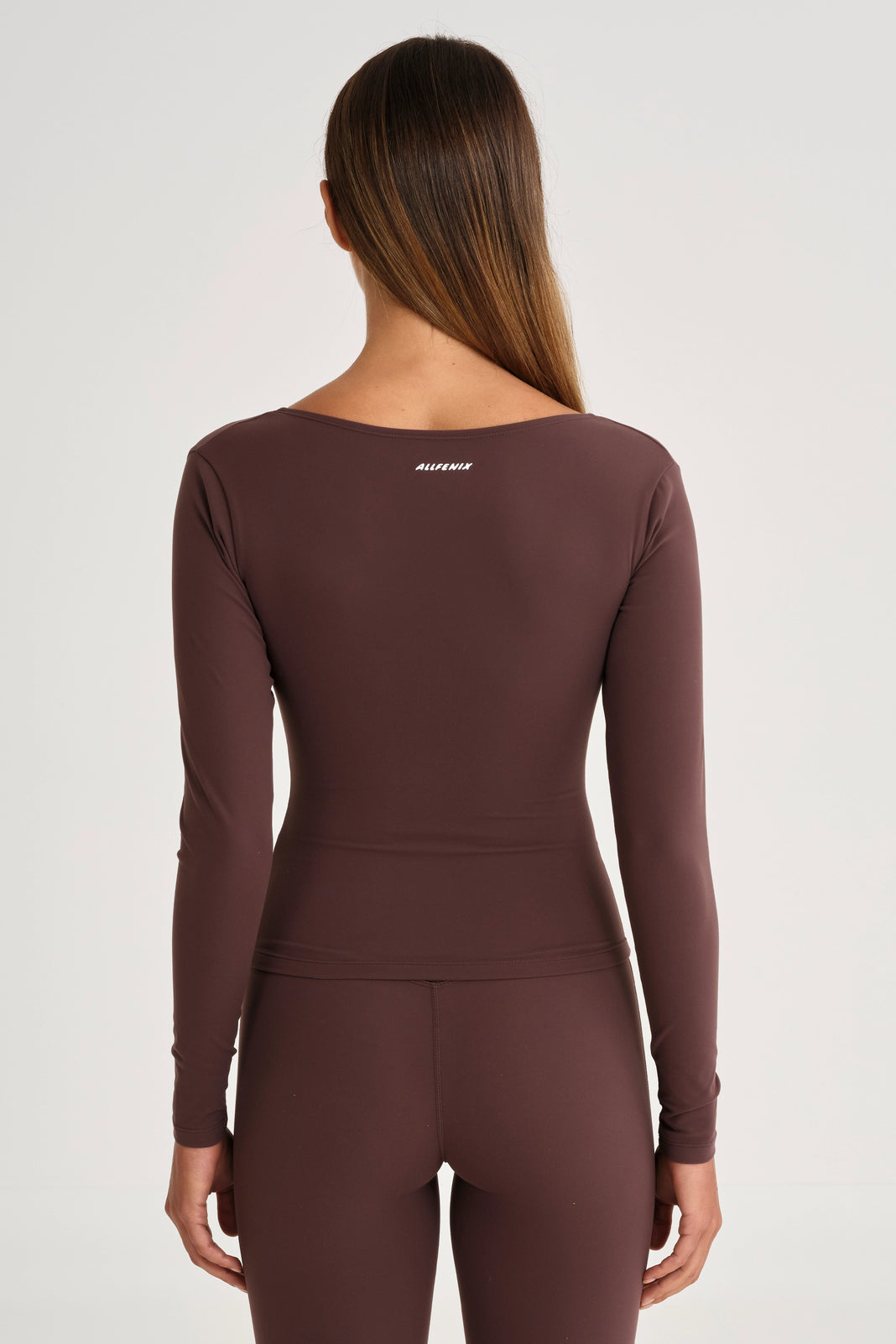 ALLFENIX CloudCore™ Lite Ruched V-Neck Long Sleeve - Espresso