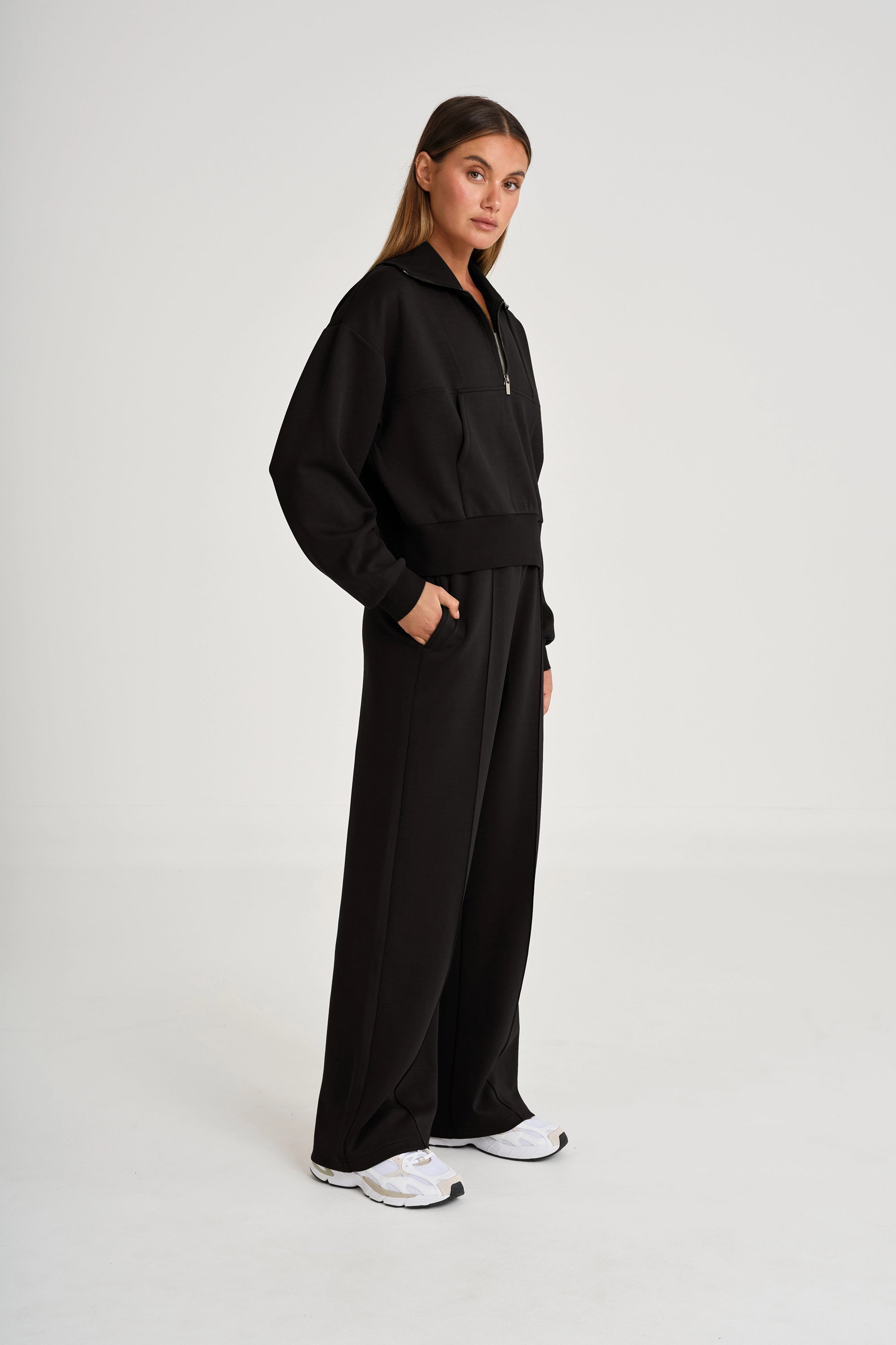 Soft Luxury 1/4 Zip Jumper - Black