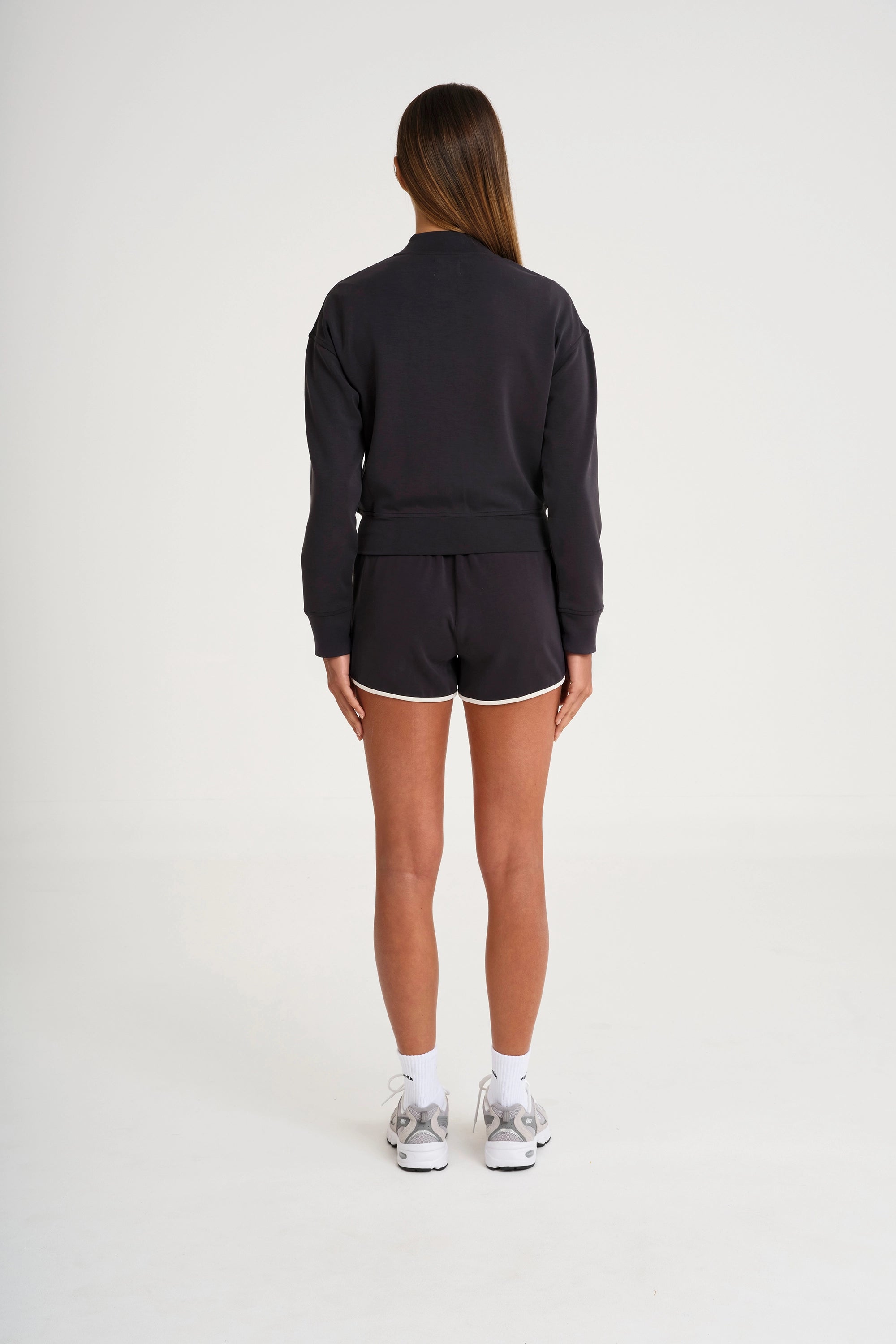 Soft Luxury Full Zip Jumper - Charcoal