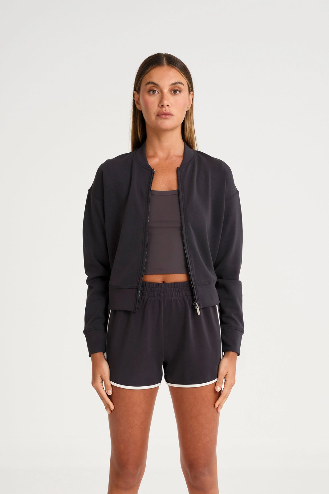 ALLFENIX Soft Luxury Full Zip Jumper - Charcoal