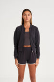 Soft Luxury Full Zip Jumper - Charcoal