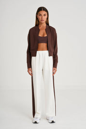 Soft Luxury Contrast Wide Leg Track Pant