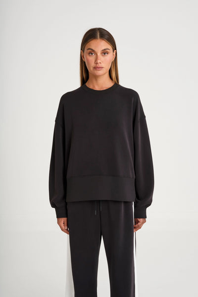 DESIGN SLEEVE SWEAT OP ブラック　36サイズ A4W258-