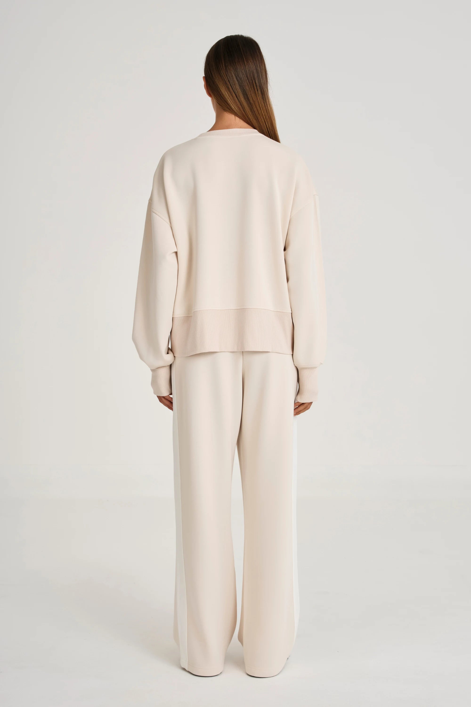 Soft Luxury Contrast Wide Leg Track Pant