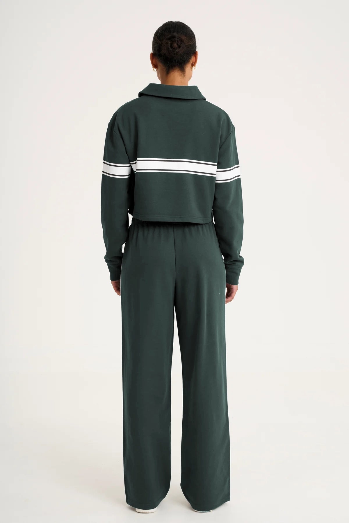 Collegiate Cropped Polo - Forest-Green