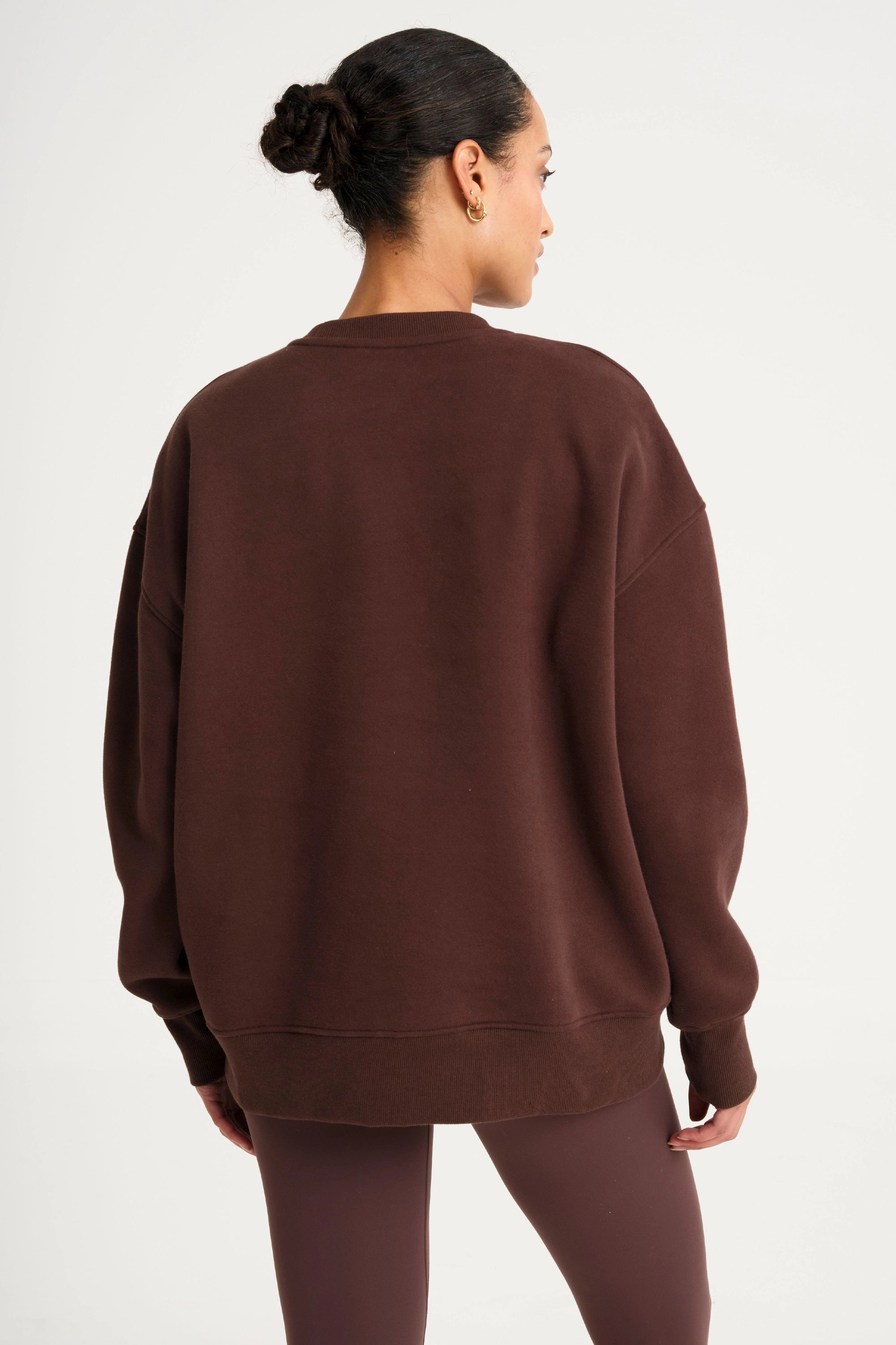 Collegiate Graphic Crew Neck Jumper - Espresso