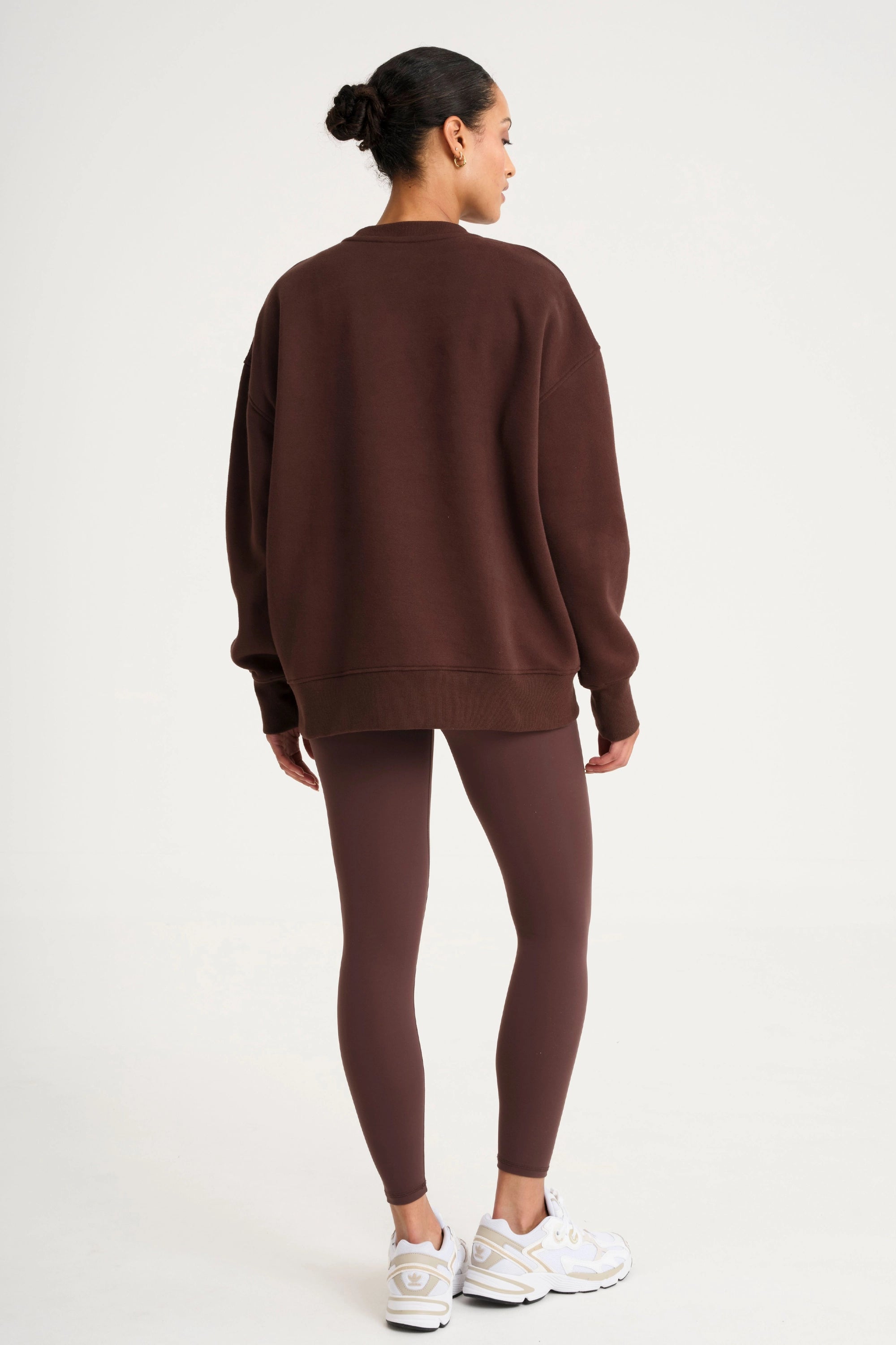 Collegiate Graphic Crew Neck Jumper - Espresso