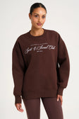 Collegiate Graphic Crew Neck Jumper - Espresso