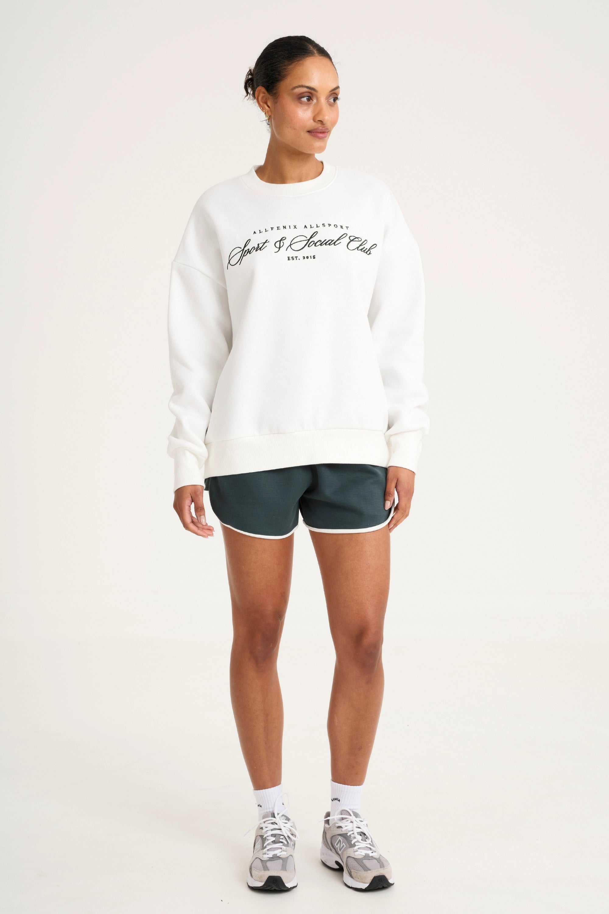 Collegiate Graphic Crew Neck Jumper - White