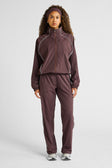 Spray Contrast Piping Wide Leg Pant - Espresso and Sky Blue