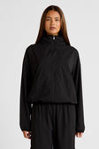 Spray Paneled Windbreaker - Black